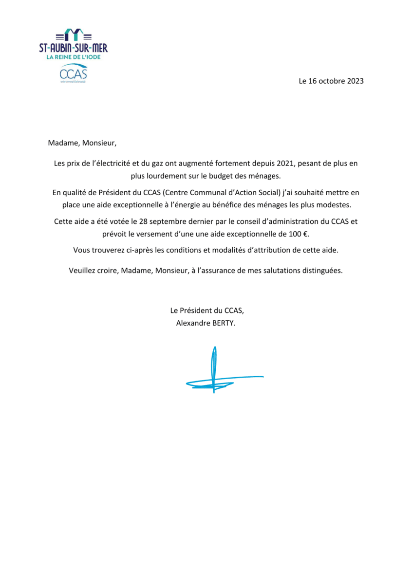 Aide exceptionnelle