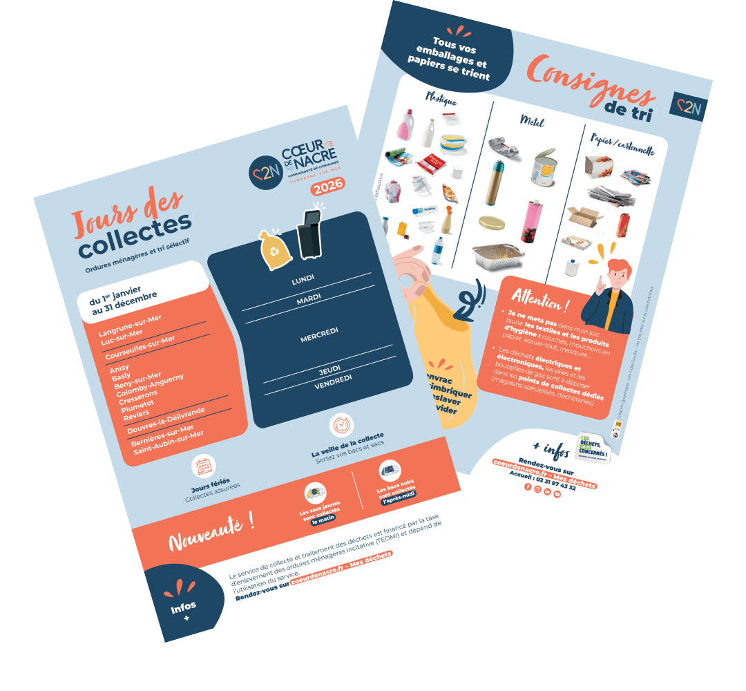 image des flyers des jours des collectes et des consignes de tri