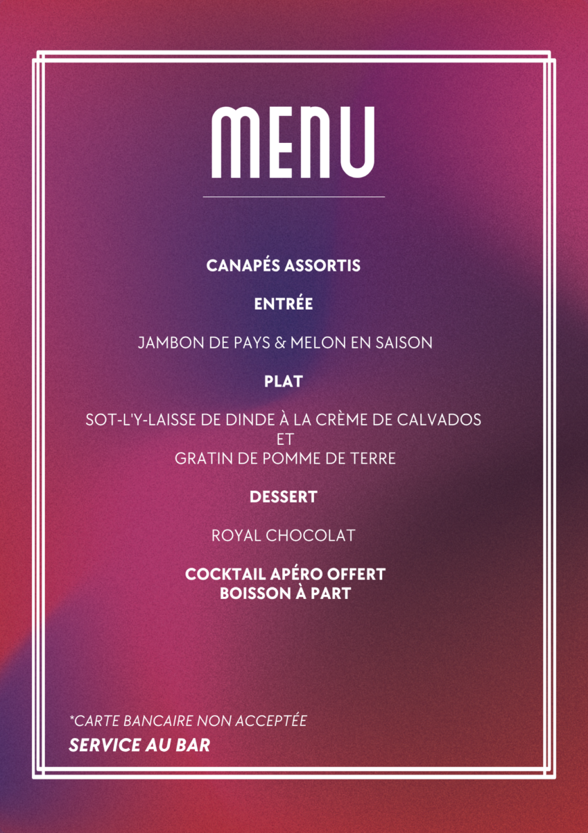 menu du cabaret menu du cabaret